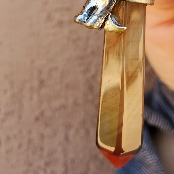 New Silver Wolf Head Onyx Agate Pendulum Pendant. - Picture 8 of 15